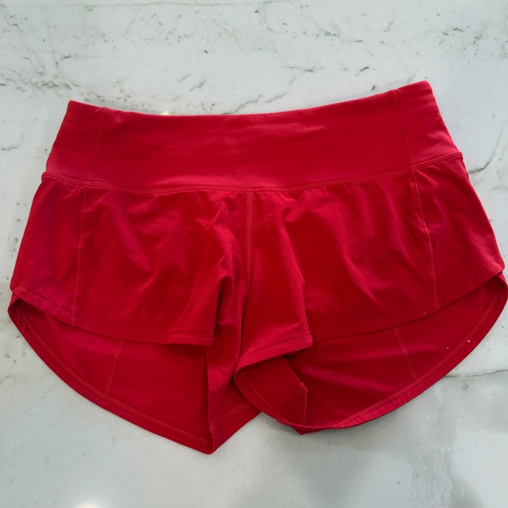 lululemon athletica speed up 2.5 Vibrant Red Athletic Shorts